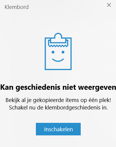 Het Klembord na de update van Windows 10